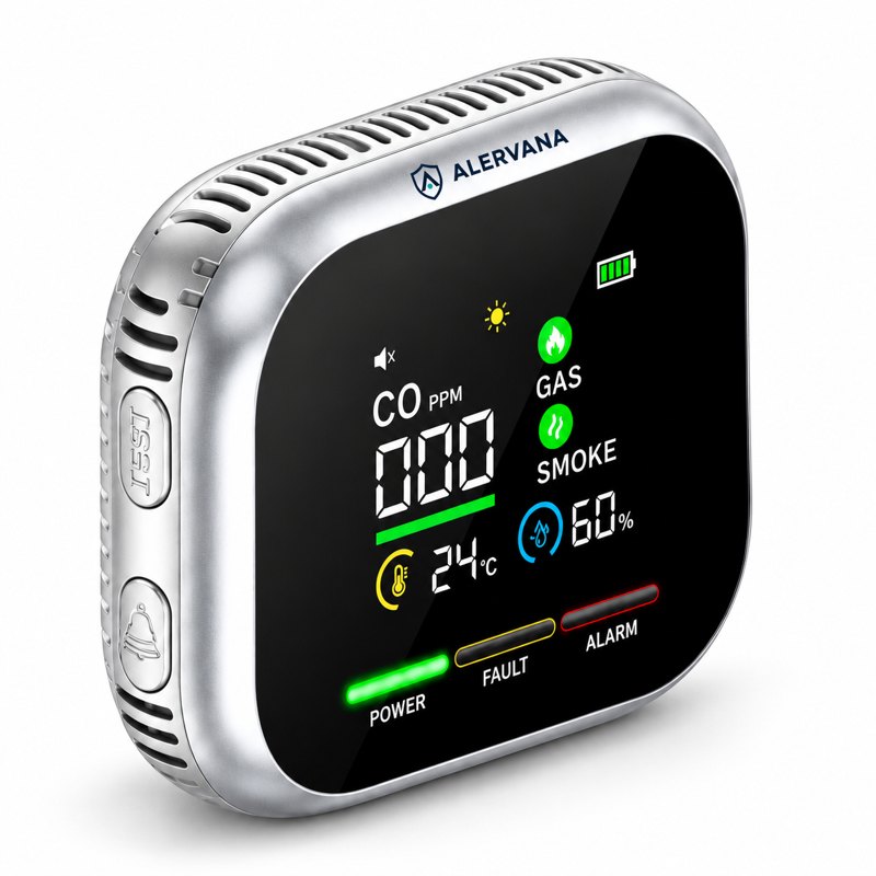 Detector ALERVANA 6 en 1 con pantalla a color